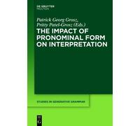 Pritty Patel-Gr The Impact of Pronominal Form on Interpretat (Copertina rigida)
