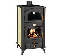 Prity FG18R - Stufa a legna con gambe e lati dipinti decorativi, 23 kW