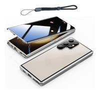 Privacy Magnetic Double Sided Tempered Glass Phone Case for Samsung Galaxy S25 S24 S23 S22 S21 Series, Anti-Peeping Screen Full Body Protection Cover (Silver,antipeeping for S23)