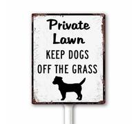 Private Lawn Keep Dogs Off The Grass Sign for Lawn No Dog Allow No Dog Pee Pooping Keep Out Lawn New Home Gift 12 x 15 CM Yard Stake Robusta targa in alluminio per esterni antiruggine (Vintage)
