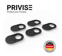 Privise Copri-Webcam 5-Pack - Ultra Sottile - Protezione Privacy per Laptop, Smartphone e Tablet - Adesivo Forte - Qualità Premium Made in Germany - Nero
