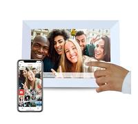 PRIXTON Cornice Fotografica Digitale con WiFi Prado, Touch screen da 10” HD, 1GB/16GB, 2 altoparlanti incorporati, Connessione tramite App, USB, SD, Colore Bianco