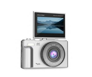Prixton Digital Cam XPLORER DV900, WiFi, App Mobile, Schermo LCD IPS Flip, Risoluzione 4K e 64MP, 9 Funzioni foto e video, Batteria Rimovibile, Autonomia 90 minuti, Schede SD fino a 256GB (Grigio)