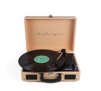 PRIXTON Giradischi in Vinile Vintage VC400, Lettore e convertitore di vinile tramite Bluetooth e USB, 2 altoparlanti incorporati, Colore Arancione