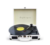 PRIXTON Giradischi in Vinile Vintage VC400, Lettore e convertitore di vinile tramite Bluetooth e USB, 2 altoparlanti incorporati, Colore Bianco