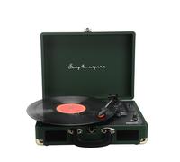 PRIXTON - Giradischi Vintage VC400 - Riproduttore Convertitore di Vinili tramite Bluetooth e USB - 2 altoparlanti integrati (Verde scuro)
