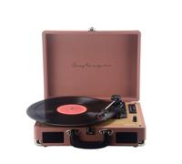 PRIXTON - Giradischi Vintage VC400 - Riproduttore Convertitore di Vinili tramite Bluetooth e USB - 2 altoparlanti integrati (Mocha Mousse)