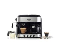 Prixton - Macchina da caffè Bari - Doppia uscita - Funzione 3 in 1: Espresso, Americano e Cappuccino - 15 Bar - 1850 Watt - Doppio sistema italiano e americano a goccia - Vaporizzatore integrato