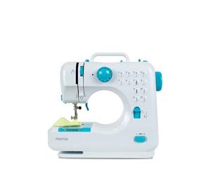 PRIXTON - Macchina da cucire portatile P110 - Cassetto per accessori - Lampada integrata - 12 punti di punti - Pedale incluso (Blu)