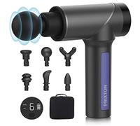 PRIXTON - Pistola da Massaggio Muscolare Fitness MGF100 - Potenza 30 Watt - 3300 giri/min - 9 velocità - 6 testine - Custodia - Wireless