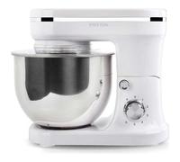 PRIXTON KR200 - Frullatore impastatrice per pasticceria, potenza 1200 W, 6 velocità, ciotola in acciaio inox, 5 litri, 3 accessori, coperchio trasparente - bianco