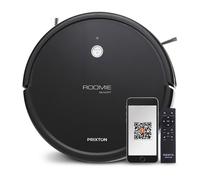 Robot Aspirapolvere Roomie Smart Aspira e Lava Pavimenti Potenza Aspirazione 1400 PA Auotonomia fino a 120 Minuti Filtro HEPA Wi-Fi APP Colore Nero