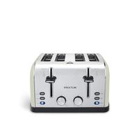 Tostapane Bianca - 4 Fette - 7 livelli di tostatura - Potenza 1900 Watt - Funzione Scongelamento e Riscaldamento - Colore Bianco /Acciaio