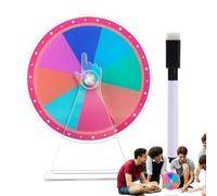 Prize Wheel, Game Wheel, Acrylic Tabletop Roulette, Erasable Marker, Rainbow Color Design, Lucky Draw Toy, Carnival Game, Trade Shows, Classroom Activities, 4.92x3.94 in, 1 Piece