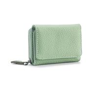 Prizmxed Portafoglio da donna RFID antifurto, mini portafoglio multiplo con chiusura lampo, scomparto per monete in ecopelle, piccolo adatto per la spesa quotidiana, verde, Mini, Minimalista