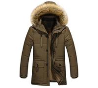PRJN Giacca Invernale Militare Calda Cappotto Parka Media Lunga Antivento Giubbotto da Esterno Imbottito Uomo Cappotto Caldo Invernale Giacca con Cappuccio Media Lunga Antivento Parka Casual