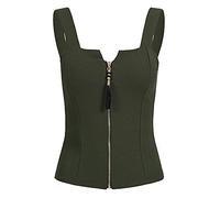 PRJN Gilet con Cerniera Casual Moda Sexy da Donna Gilet con Cerniera Casual Moda Donna Top con Cerniera Lampo Moda Donna Top Casual da Donna T-Shirt con Cerniera Senza Maniche Canotta Sexy Estiva