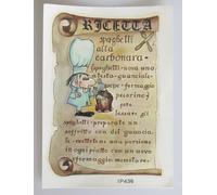 PRL) 1960 DECALCO DECALCOMANIA DECAL '60 DECORO CUCINA CHEF RICETTA SPAGHETTI V5