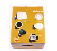 PRL) FLASH GUN ACCESSORIES KIT 7 SOFTBOX BARNDOOR HONEY COMB REFLECTOR SET MASK