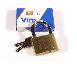 PRL) LUCCHETTO OTTONE 60 mm FAI VIRO BRASS PADLOCK CASE 2 3/8" CADENAS CANDADO