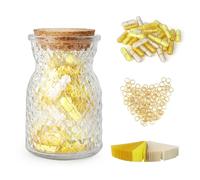 Prmape 101 capsule da lettera con bottiglia desiderata, capsula di messaggi gialli con lettere d'amore arrotolate, sorriso viso capsule messaggio per fidanzato o fidanzata