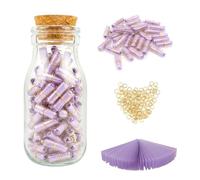 Prmape 101 Pezzi Capsule Lettere Messaggio in una Bottiglia di Vetro, Viola Trasparente Mini Capsule con Messaggio Espressivo, Love Happy Pills Messages per Anniversario Compleanno San Valentino