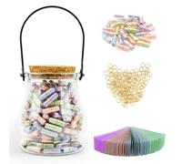 Prmape 101 Pezzi Capsule Lettere Messaggio, Morandi Trasparente Capsule Messaggio in una Bottiglia con Cuore di Vetro, Capsule Messaggi Divertenti per Anniversario Compleanno San Valentino