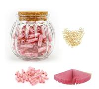 Prmape 101 Pezzi Lettere Capsule Messaggi, Rosa Trasparente Capsule Messaggio in Una Bottiglia di Vetro, Pillole Messaggio D'amore per Anniversario Compleanno San Valentino