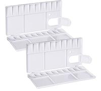 Prmape 2 Pcs Tavolozza Pittura, 20 * 10cm Tavolozza per Dipingere, Tavolozza di Pittura per Acquerelli Pieghevole con 25 Well, Wet Palette per per Principianti Studenti Pittori