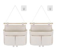 Prmape 2 sacchetti sospesi, alta capacità, assemblabili, 3 scomparti con gancio adesivo, organizer da appendere, porta del bagno, organizer da appendere per casa, scuola, ufficio, negozio, camper,
