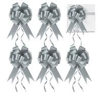 Prmape 30 PCS Fiocchi Auto Matrimonio Argentato Fiocchi per Feste da Tirare Coccarde Fiocchi Autotiranti per Natale, Matrimoni, Feste, San Valentino Decorazione e Compleanno
