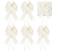 Prmape 30 PCS Fiocchi Auto Matrimonio Beige Fiocchi per Feste da Tirare Coccarde Fiocchi Autotiranti per Natale, Matrimoni, Feste, San Valentino Decorazione e Compleanno