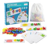 Prmape 80 Pezzi Lettere Dell'Alfabeto in Legno Montessori - 52 Lettere + 28 Carte a Doppia Faccia - Gioco Educativo per Bambini, Ragazze e Ragazzi