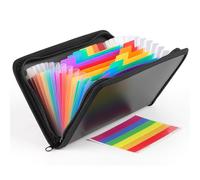 Prmape Cartella Portadocumenti Espandibile, 20.8 * 13cm Raccoglitore Verticale a Fisarmonica con 13 Tasche, Portadocumenti Portatile Piccolo con Cerniera per Ufficio Casa Scuola e Viaggio