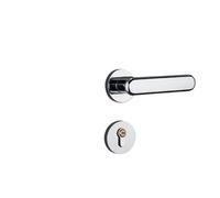 PRNDKYQZ Serratura Divisa in Lega di Zinco Nera, Semplice, Magnetica, silenziosa, for Porta Interna, Appartamento, Camera da Letto, Maniglia della Porta(D31 S974 Bright Chrome Magnet)