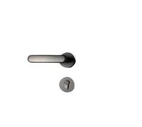 PRNDKYQZ Serratura Divisa in Lega di Zinco Nera, Semplice, Magnetica, silenziosa, for Porta Interna, Appartamento, Camera da Letto, Maniglia della Porta(D31 S974 Gray Brushed)