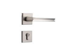 PRNDKYQZ Serratura for Porta Interna Divisa in Lega di Zinco, Semplice, Nera, for Studio, Camera da Letto, Maniglia Magnetica silenziosa(Nickel Magnetic Version)