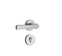 PRNDKYQZ Serratura for Porta Luce Lusso Magnetico Silenzioso Camera da Letto Bagno Maniglia Porta Casa Set Completo di Serrature for Porte in Legno(Bright Chrome 7255 Magnetic)