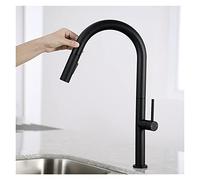 PRNDKYQZ Trafilatura del Rubinetto della Cucina Tipo Pull Lavello della Cucina Nero Rubinetto Freddo e Caldo Rubinetto Miscelatore da Cucina Girevole a 360 Gradi(Noir)