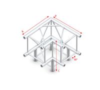 Pro-40 Square F Corner 3-way Heavy Duty - 600 mm - Milos FQ40012HD