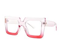Pro Acme Occhiali filtro luce blu da donna e uomo - I grandi rettangoli per donne finte, Cornice rossa A9 rosa, L