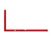 PRO Angolo di arresto in alluminio con visualizzazione verticale e orizzontale - Durezza 9 sulla scala Mohs - Angolo di controllo - Squadra da falegname - Angolo di costruzione - Rosso 60X120cm