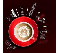 PRO-Art gla1106 a murale, Arte su Vetro 'Coffee Guide i' 30 x 30 cm