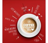 PRO-Art gla1107b murale, Arte su Vetro 'Coffee Guide II' 50 x 50 cm