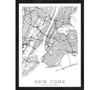 Pro-Art Quadro da parete incorniciato Slim Scandic New York Citymap I, 42,5 x 32,5 cm