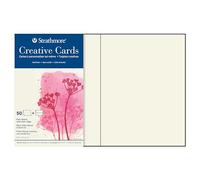 Pro-Art Strathmore - Biglietti e buste, 12,7 x 17,5 cm, 50 kg, colore: Bianco Palm Beach con bordo semplice, 50 biglietti e buste