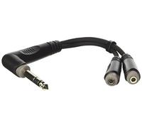 Pro Audio RAYC260 - Cavo adattatore sdoppiato, con connettore stereo maschio ad angolo retto da 6,3 mm su 2 connettori stereo femmina da 3,5 mm