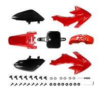PRO BAT CRF50 - Set di parafanghi in plastica XR50, kit completo per moto da 107 cc, 110 cc, 125 cc e dirt bike CRF50, XR50, SDG, SSR, colore rosso/nero, 7 pezzi