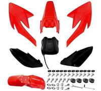 PRO BAT Kit parafango carenatura in plastica CRF 70 CRF70 125cc Apollo Dirt Pit Bike, rosso e nero, 7 pezzi