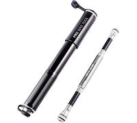 PRO BIKE TOOL Pompa per bicicletta con manometro, adatta per Presta e Schrader, gonfiaggio accurato, mini pompa per pneumatici da strada, mountain bike e BMX, alta pressione 100 PSI, include kit di